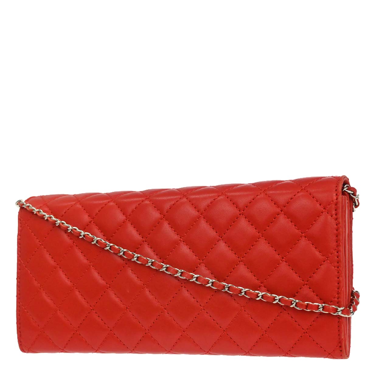 Chanel 2010-2011 Red Lambskin WOC Wallet on Chain Bag
