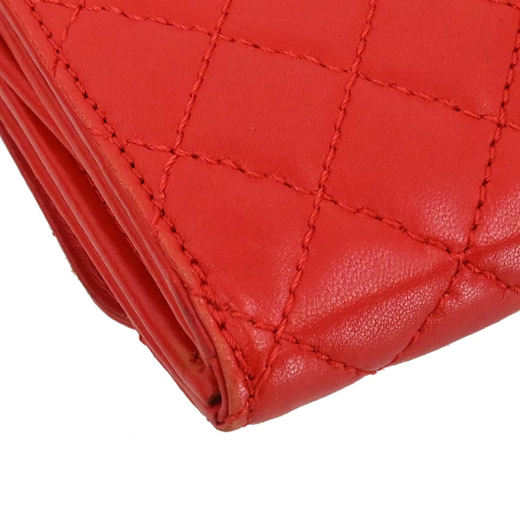 Chanel 2010-2011 Red Lambskin WOC Wallet on Chain Bag