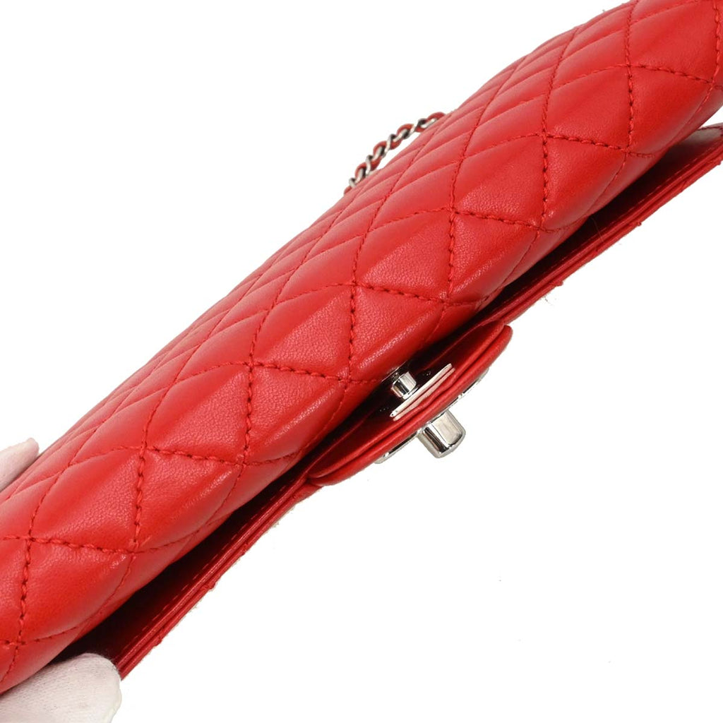 Chanel 2010-2011 Red Lambskin WOC Wallet on Chain Bag
