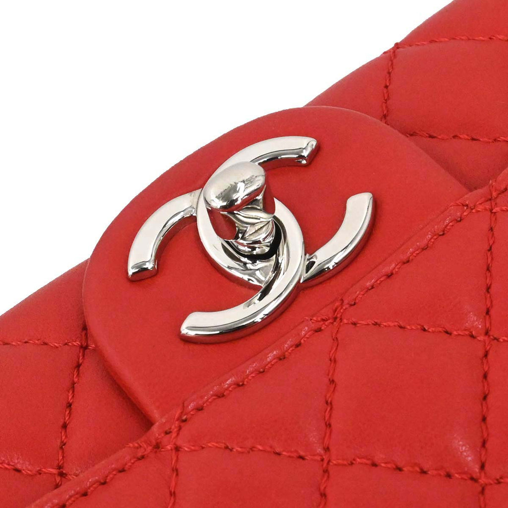 Chanel 2010-2011 Red Lambskin WOC Wallet on Chain Bag