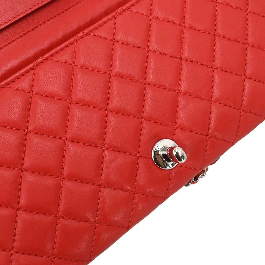Chanel 2010-2011 Red Lambskin WOC Wallet on Chain Bag