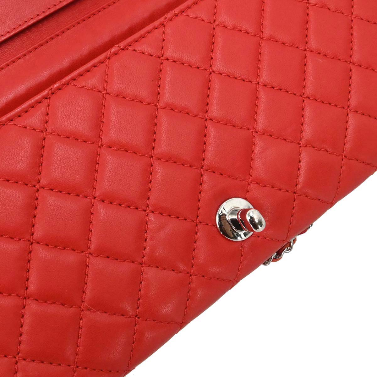 Chanel 2010-2011 Red Lambskin WOC Wallet on Chain Bag