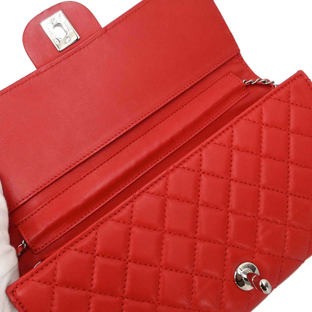 Chanel 2010-2011 Red Lambskin WOC Wallet on Chain Bag
