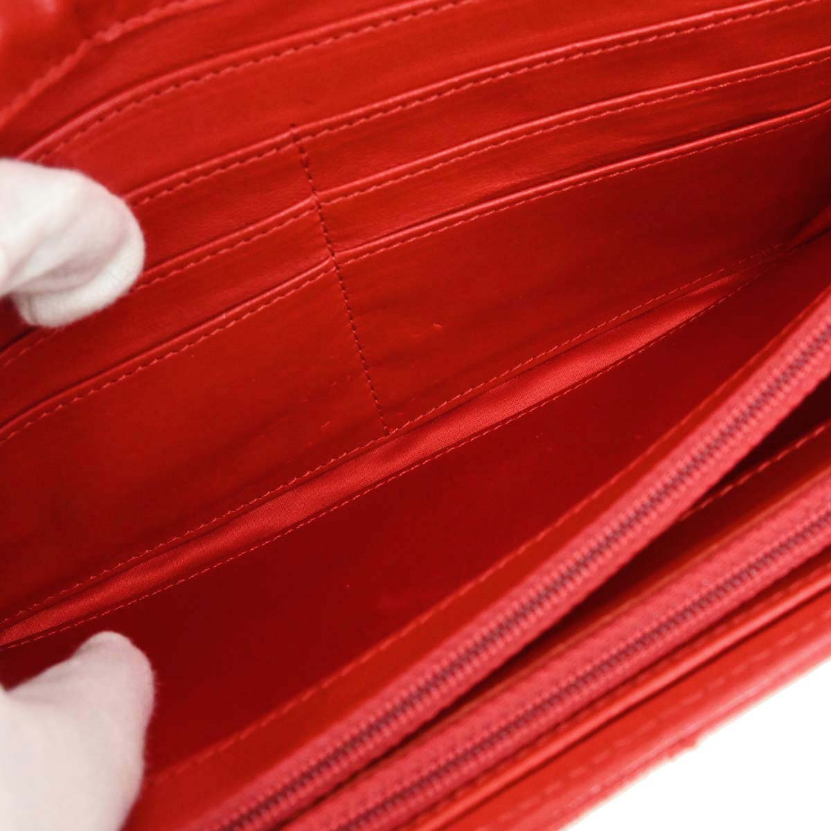 Chanel 2010-2011 Red Lambskin WOC Wallet on Chain Bag