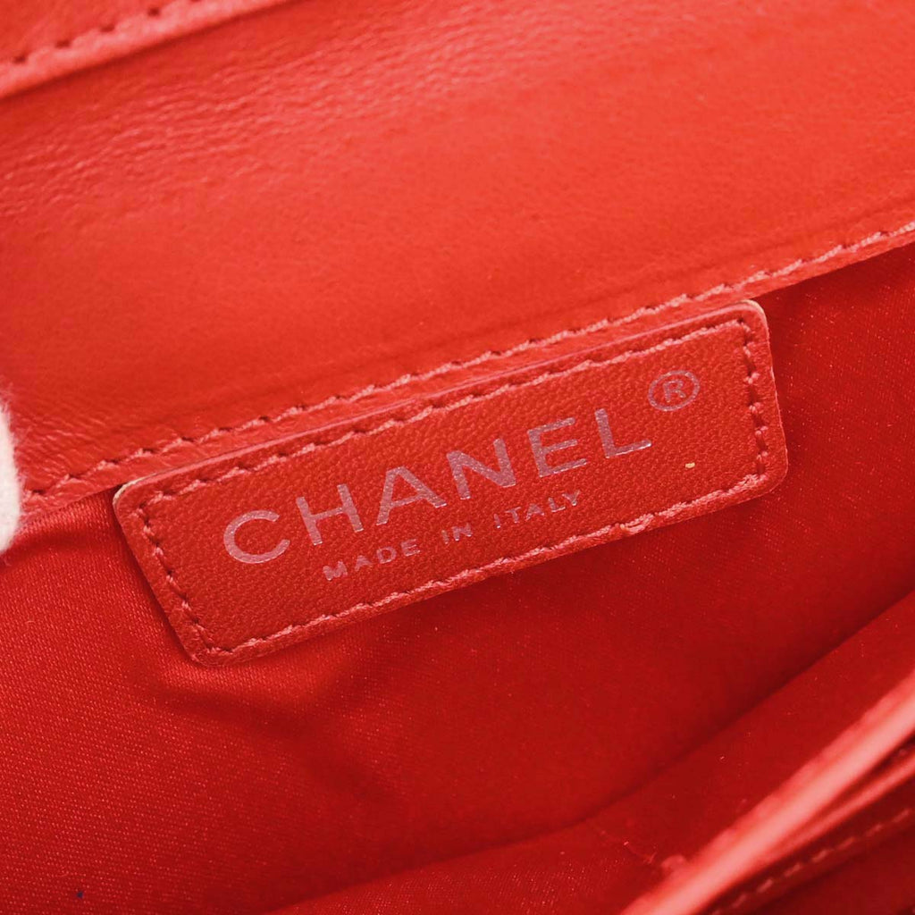 Chanel 2010-2011 Red Lambskin WOC Wallet on Chain Bag