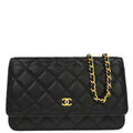 Chanel 2019 Black Lambskin Classic WOC Wallet on Chain Bag