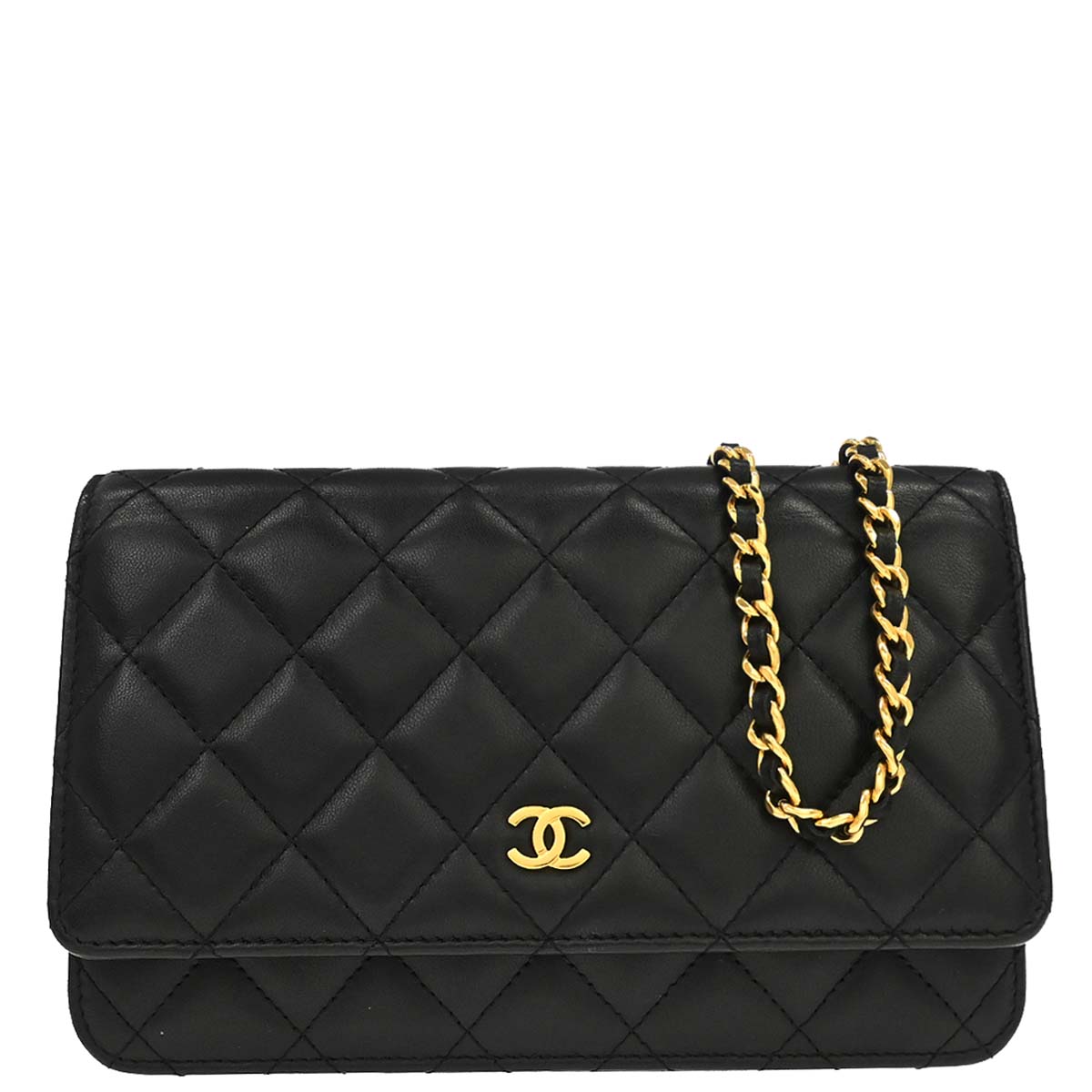 Chanel 2019 Black Lambskin Classic WOC Wallet on Chain Bag