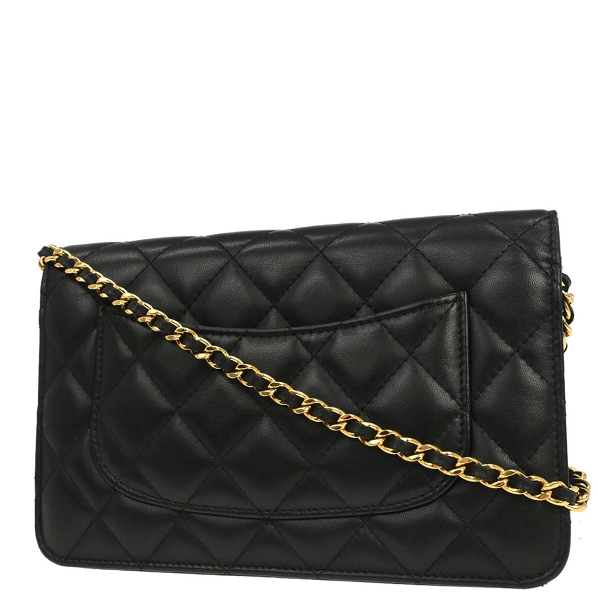 Chanel 2019 Black Lambskin Classic WOC Wallet on Chain Bag