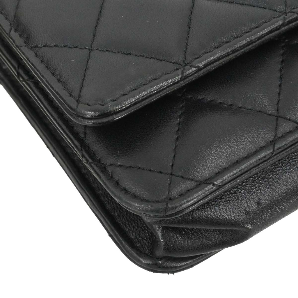 Chanel 2019 Black Lambskin Classic WOC Wallet on Chain Bag