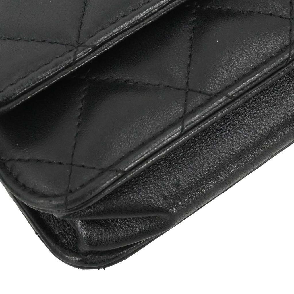 Chanel 2019 Black Lambskin Classic WOC Wallet on Chain Bag