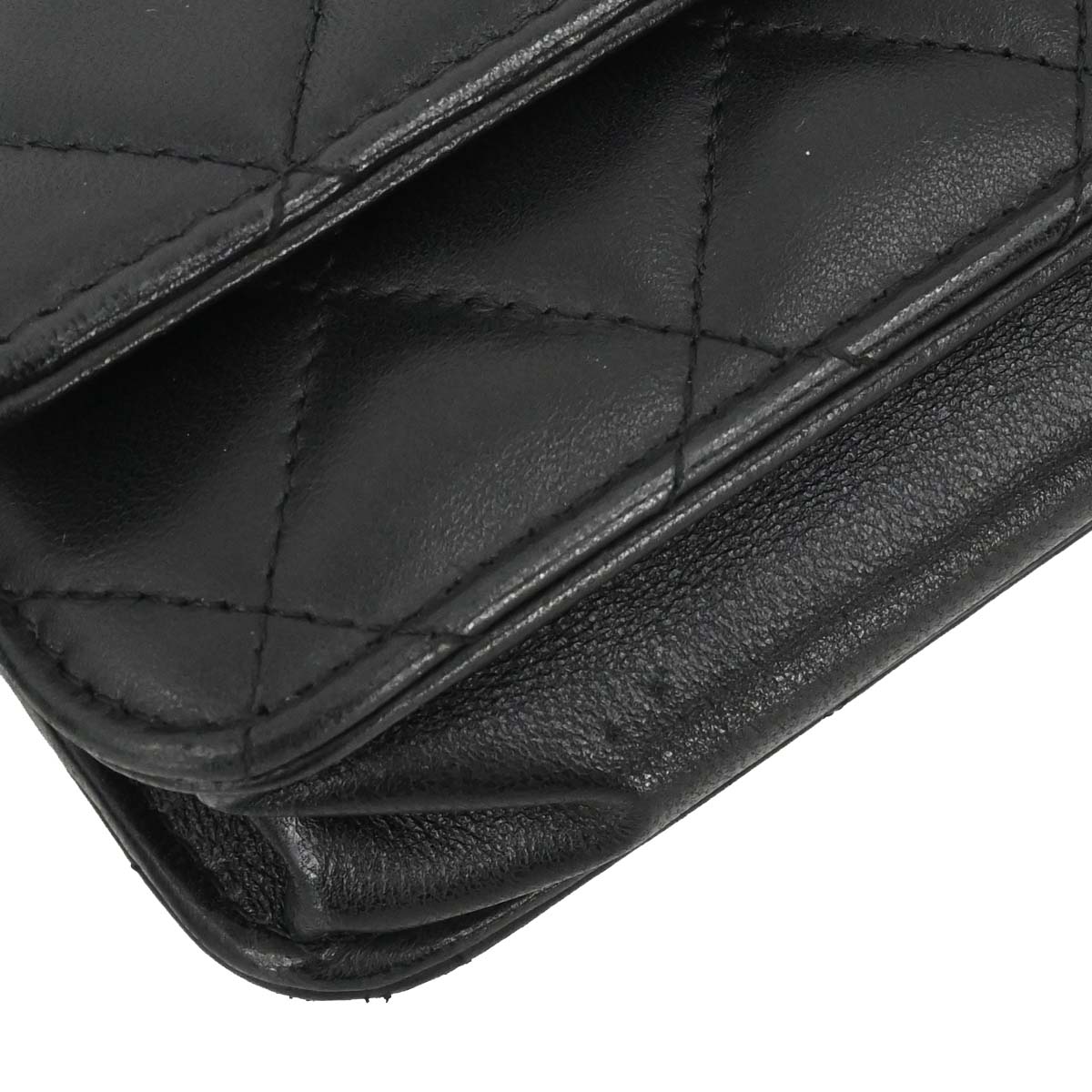 Chanel 2019 Black Lambskin Classic WOC Wallet on Chain Bag