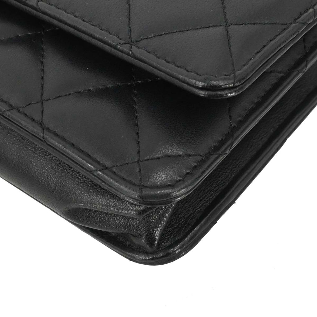 Chanel 2019 Black Lambskin Classic WOC Wallet on Chain Bag