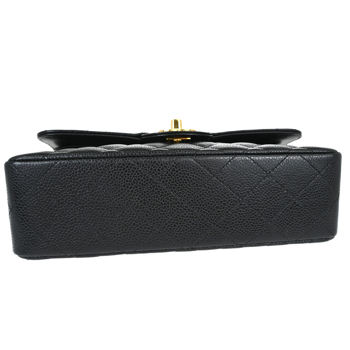 Chanel 2017 Black Caviar Skin Small Classic Double Flap Shoulder Bag