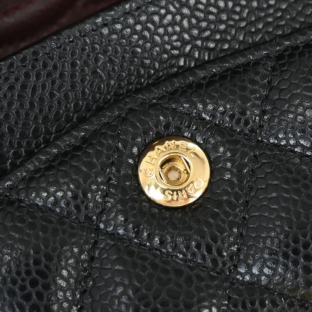 Chanel 2017 Black Caviar Skin Small Classic Double Flap Shoulder Bag