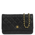 Chanel 2014-2015 Black Caviar Skin Classic WOC Wallet on Chain Bag