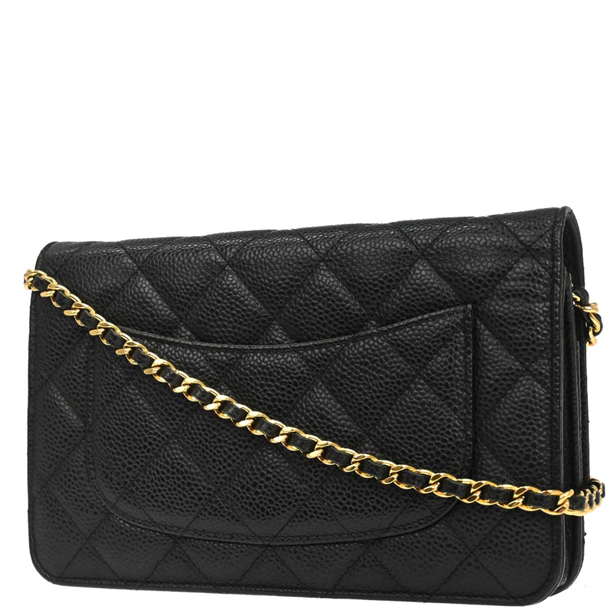 Chanel 2014-2015 Black Caviar Skin Classic WOC Wallet on Chain Bag