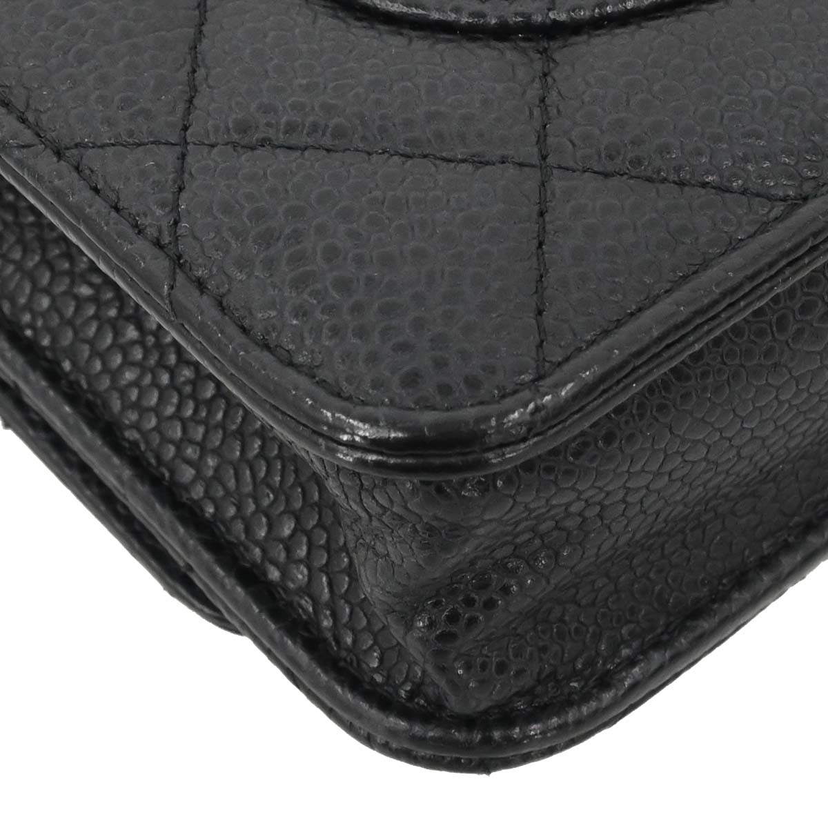 Chanel 2014-2015 Black Caviar Skin Classic WOC Wallet on Chain Bag