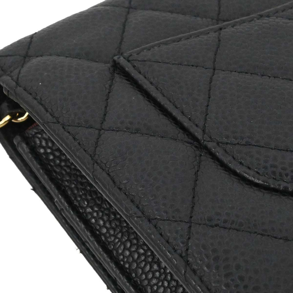 Chanel 2014-2015 Black Caviar Skin Classic WOC Wallet on Chain Bag