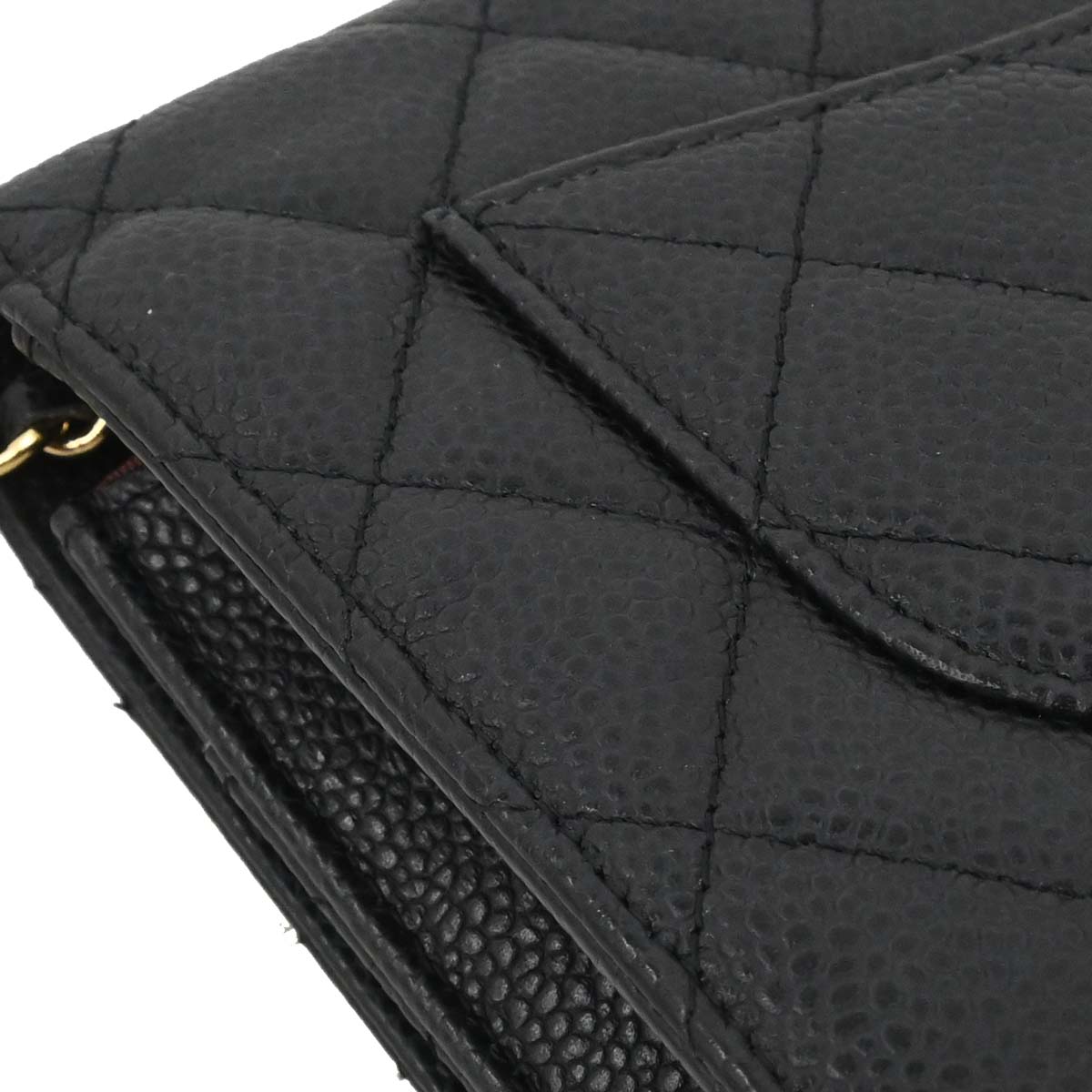 Chanel 2014-2015 Black Caviar Skin Classic WOC Wallet on Chain Bag
