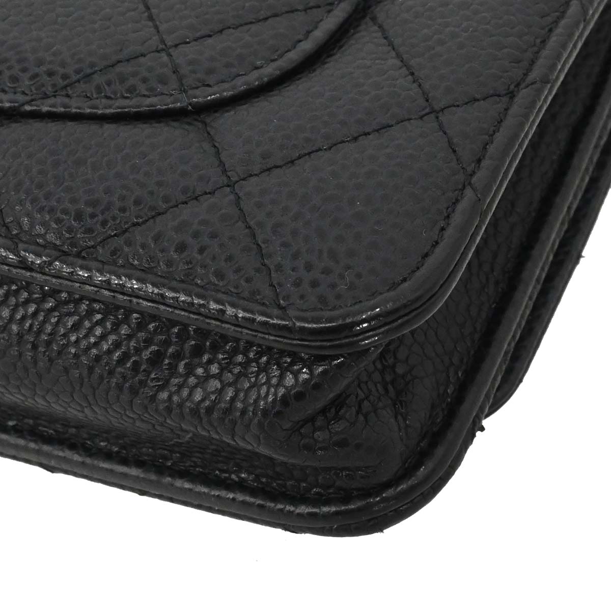 Chanel 2014-2015 Black Caviar Skin Classic WOC Wallet on Chain Bag