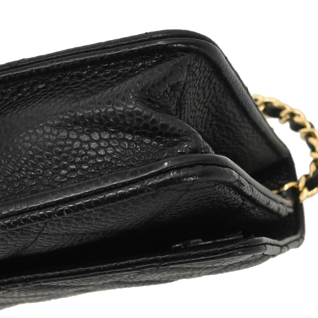 Chanel 2014-2015 Black Caviar Skin Classic WOC Wallet on Chain Bag
