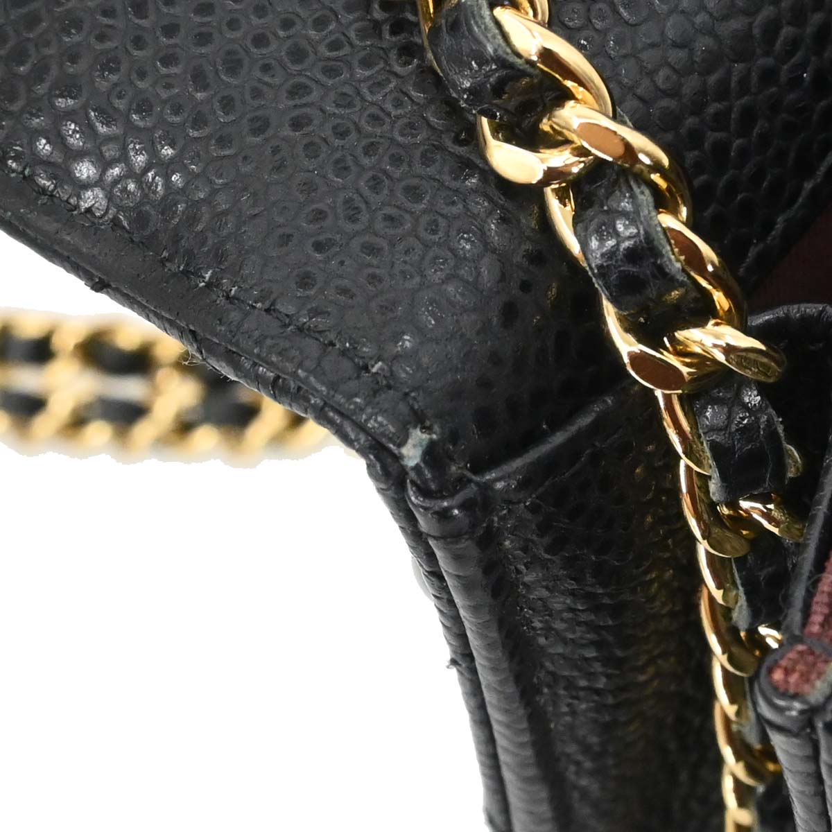 Chanel 2014-2015 Black Caviar Skin Classic WOC Wallet on Chain Bag