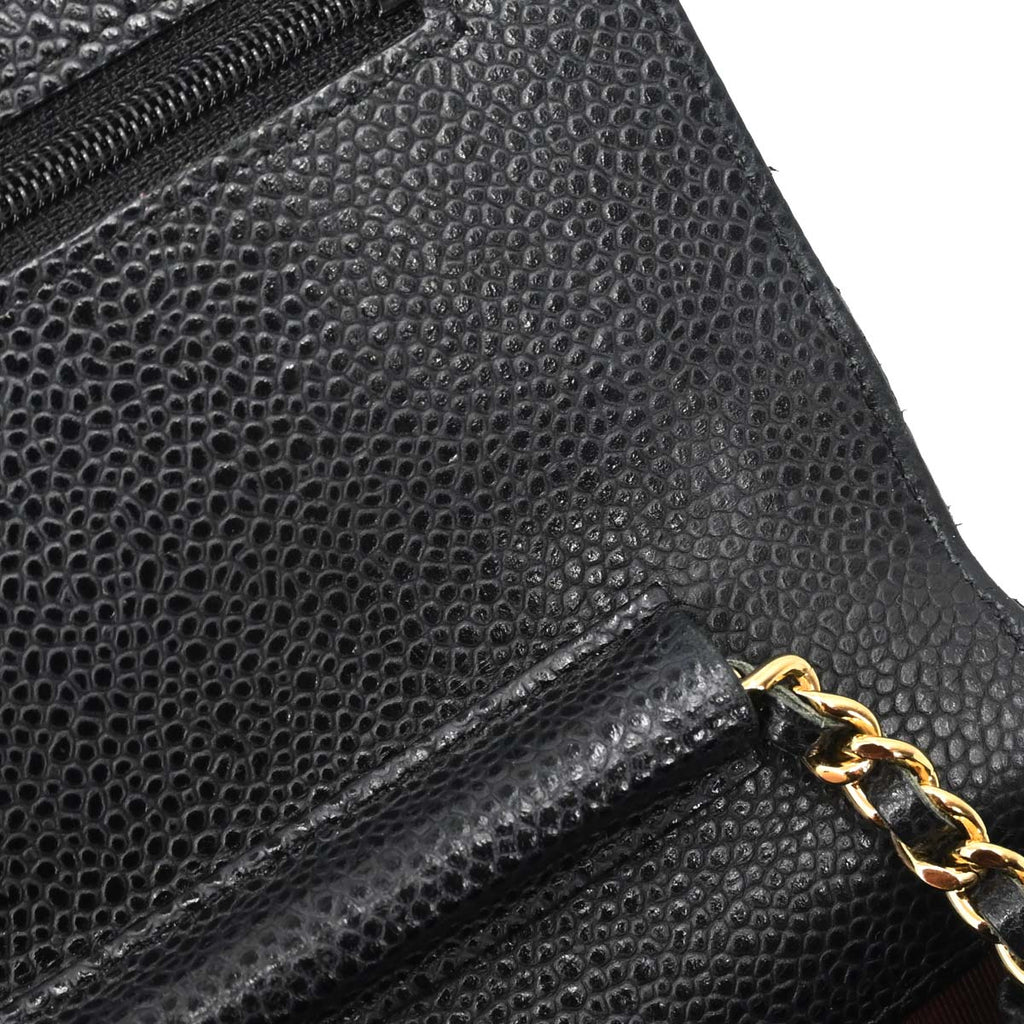 Chanel 2014-2015 Black Caviar Skin Classic WOC Wallet on Chain Bag