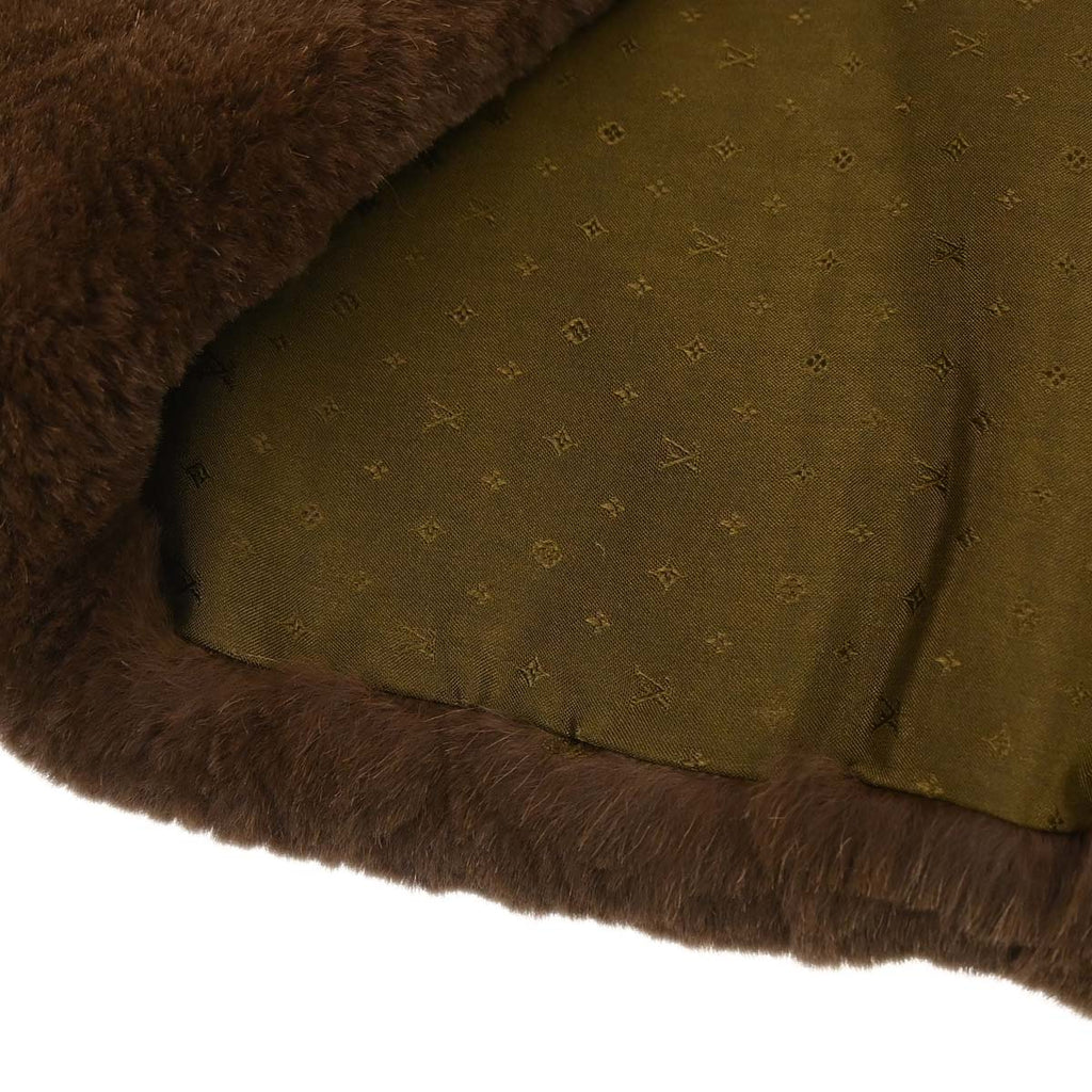 Louis Vuitton Monogram Rabbit Fur Flower Echarpe Bystamp Rex Stole M75757