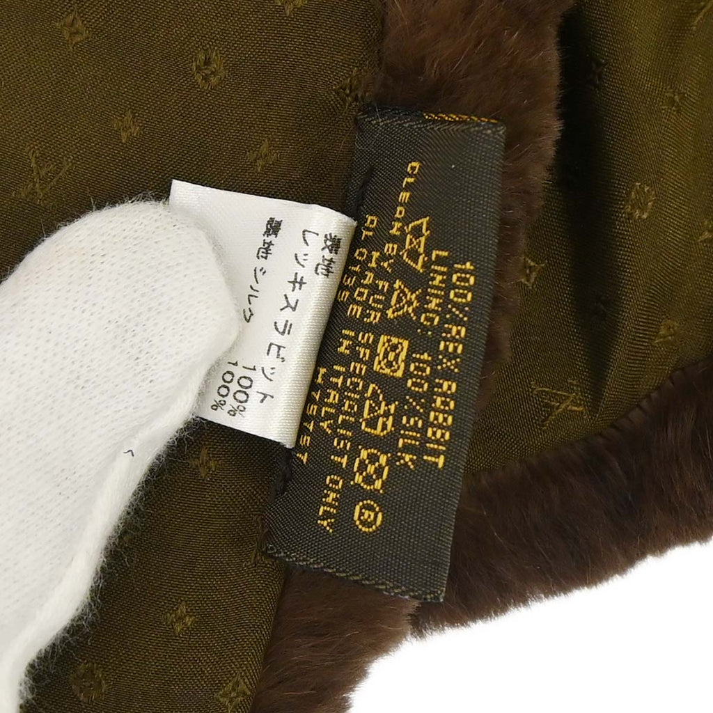 Louis Vuitton Monogram Rabbit Fur Flower Echarpe Bystamp Rex Stole M75757