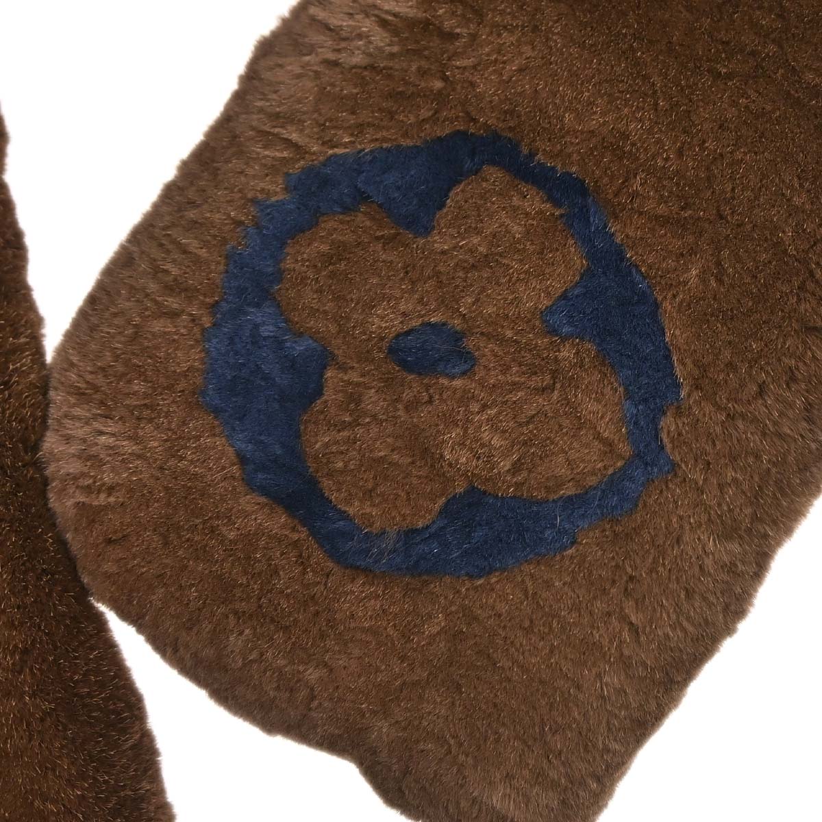 Louis Vuitton Monogram Rabbit Fur Flower Echarpe Bystamp Rex Stole M75757