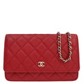 Chanel 2017-2018 Red Caviar Skin Classic WOC Wallet on Chain Bag