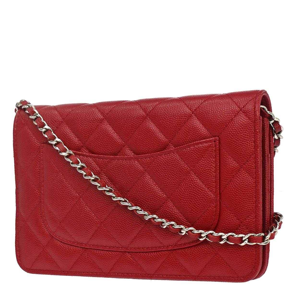 Chanel 2017-2018 Red Caviar Skin Classic WOC Wallet on Chain Bag
