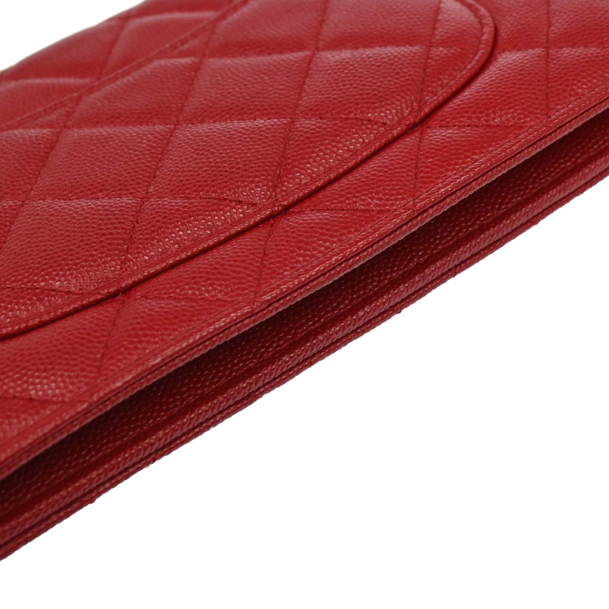 Chanel 2017-2018 Red Caviar Skin Classic WOC Wallet on Chain Bag