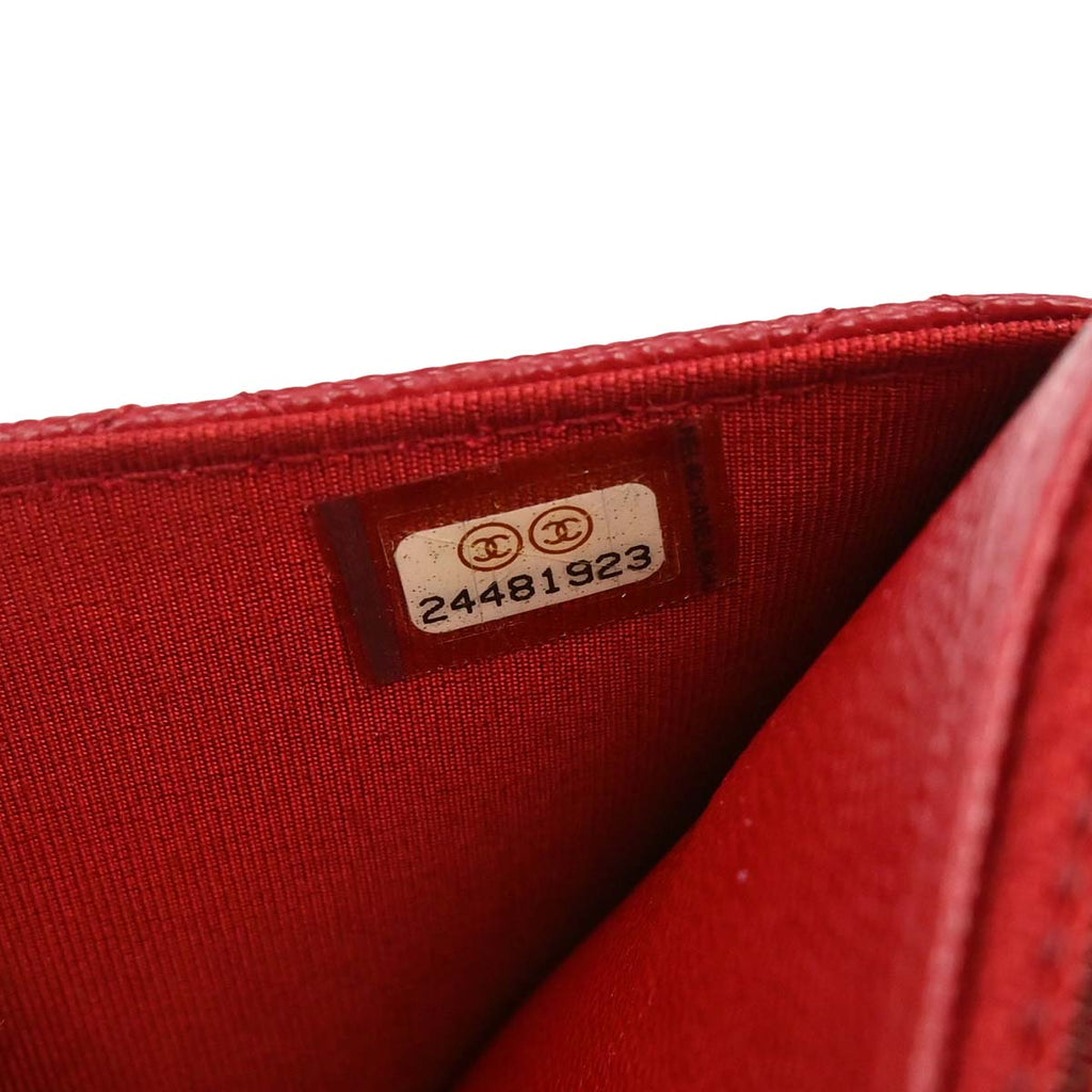 Chanel 2017-2018 Red Caviar Skin Classic WOC Wallet on Chain Bag