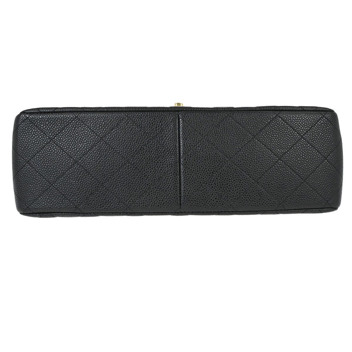 Chanel 2011 Black Caviar Skin Jumbo Classic Double Flap Shoulder Bag