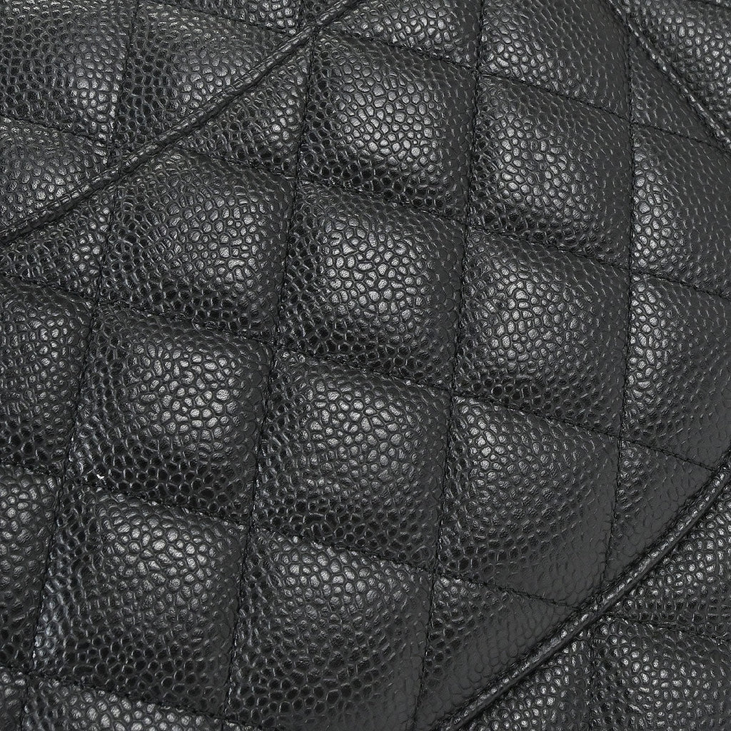 Chanel 2011 Black Caviar Skin Jumbo Classic Double Flap Shoulder Bag