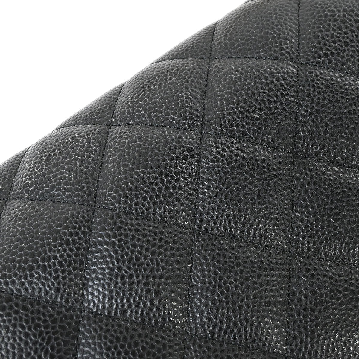 Chanel 2011 Black Caviar Skin Jumbo Classic Double Flap Shoulder Bag