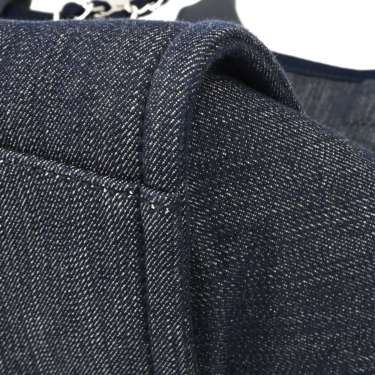 Chanel 2014-2015 Navy Denim Medium Deauville 2way Shoulder Tote Handbag