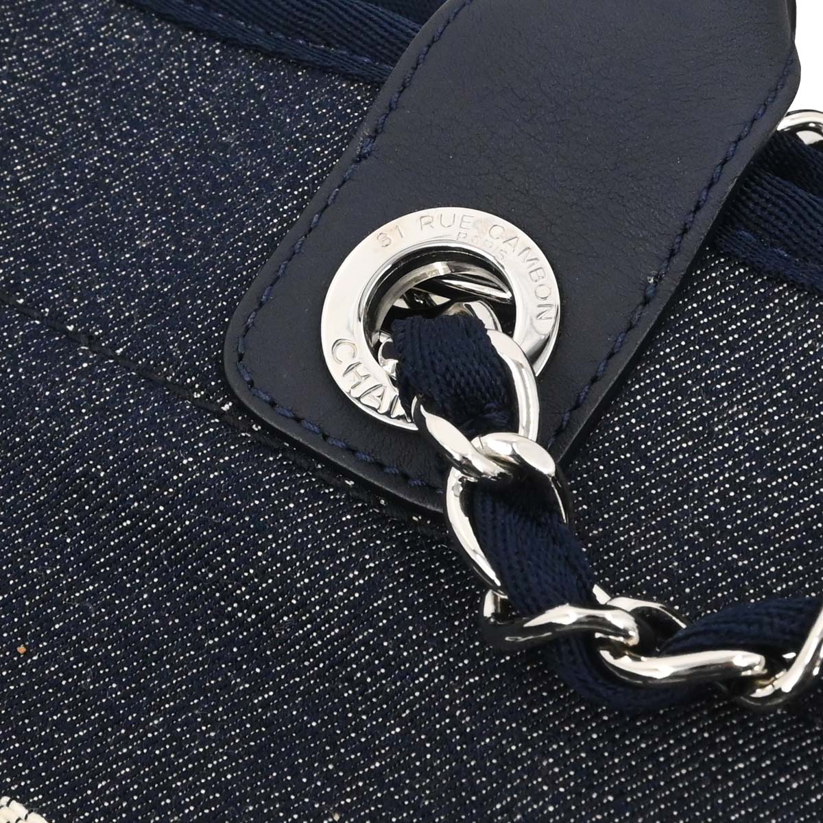 Chanel 2014-2015 Navy Denim Medium Deauville 2way Shoulder Tote Handbag