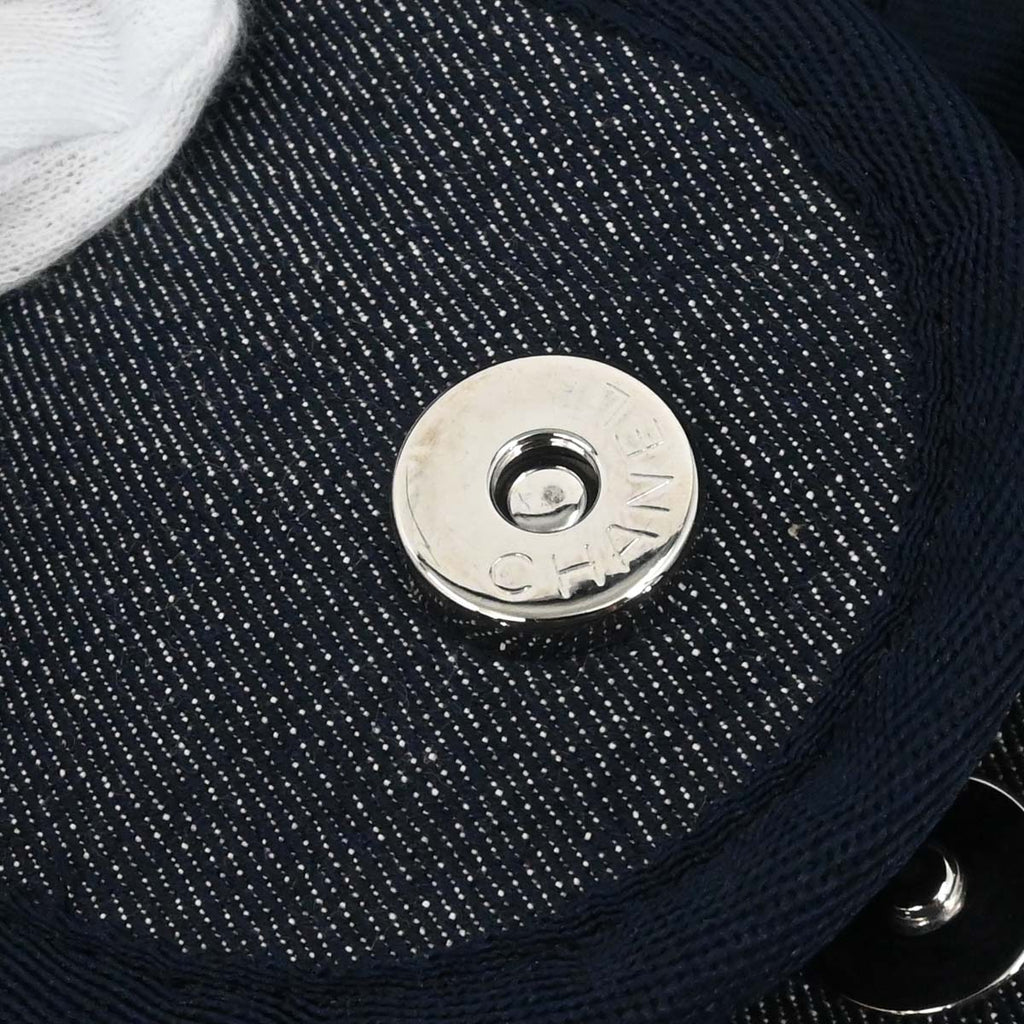 Chanel 2014-2015 Navy Denim Medium Deauville 2way Shoulder Tote Handbag