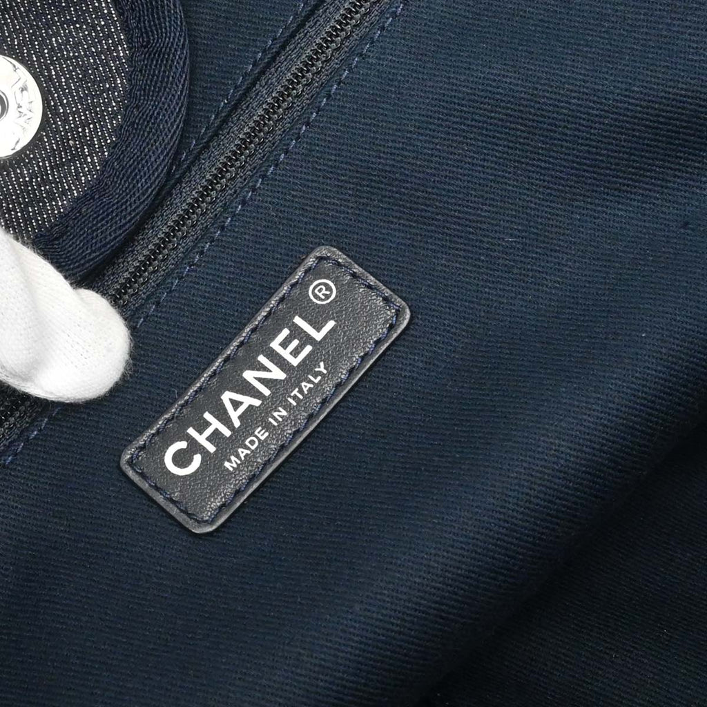 Chanel 2014-2015 Navy Denim Medium Deauville 2way Shoulder Tote Handbag