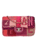 Chanel 2017 Pink Tweed Patchwork Shoulder Bag