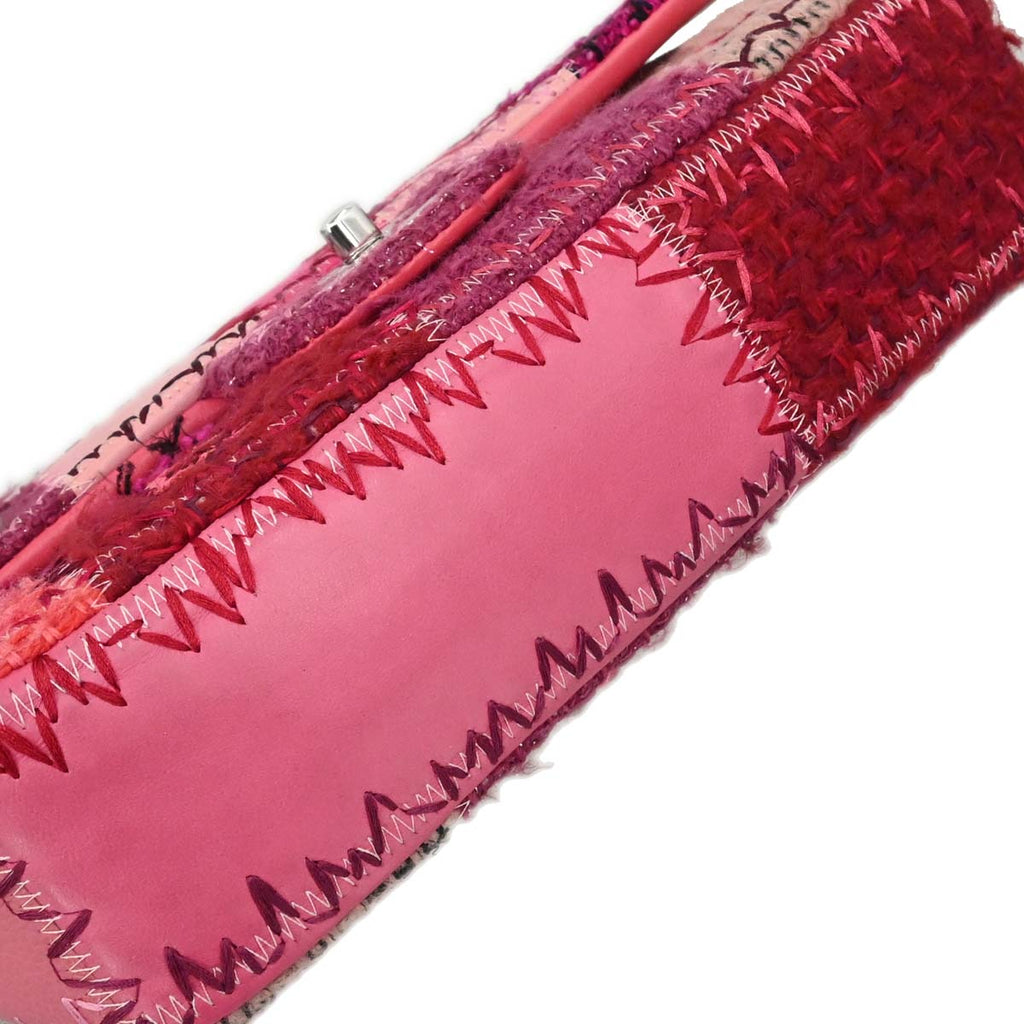 Chanel 2017 Pink Tweed Patchwork Shoulder Bag