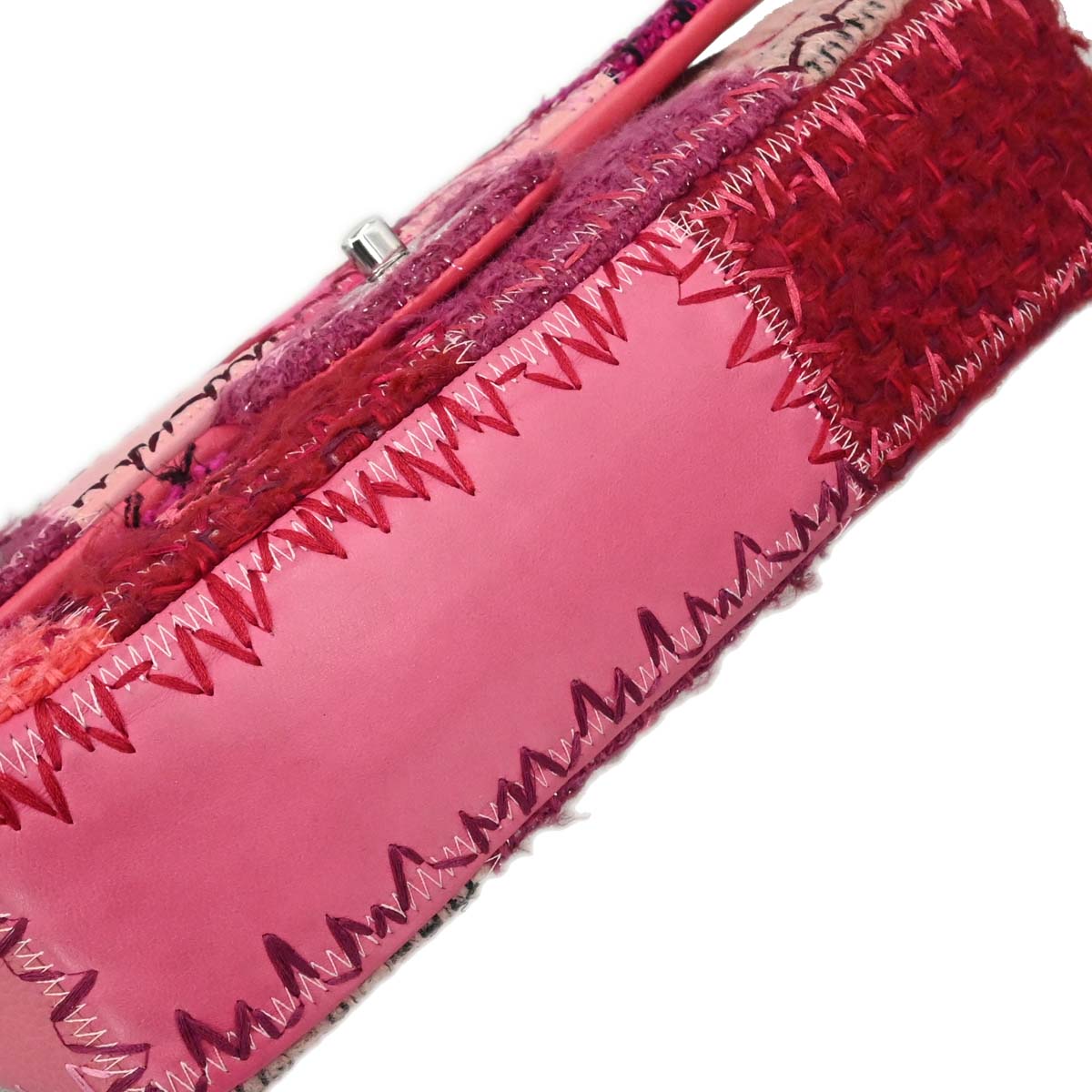 Chanel 2017 Pink Tweed Patchwork Shoulder Bag