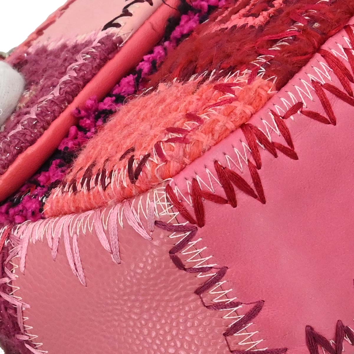 Chanel 2017 Pink Tweed Patchwork Shoulder Bag