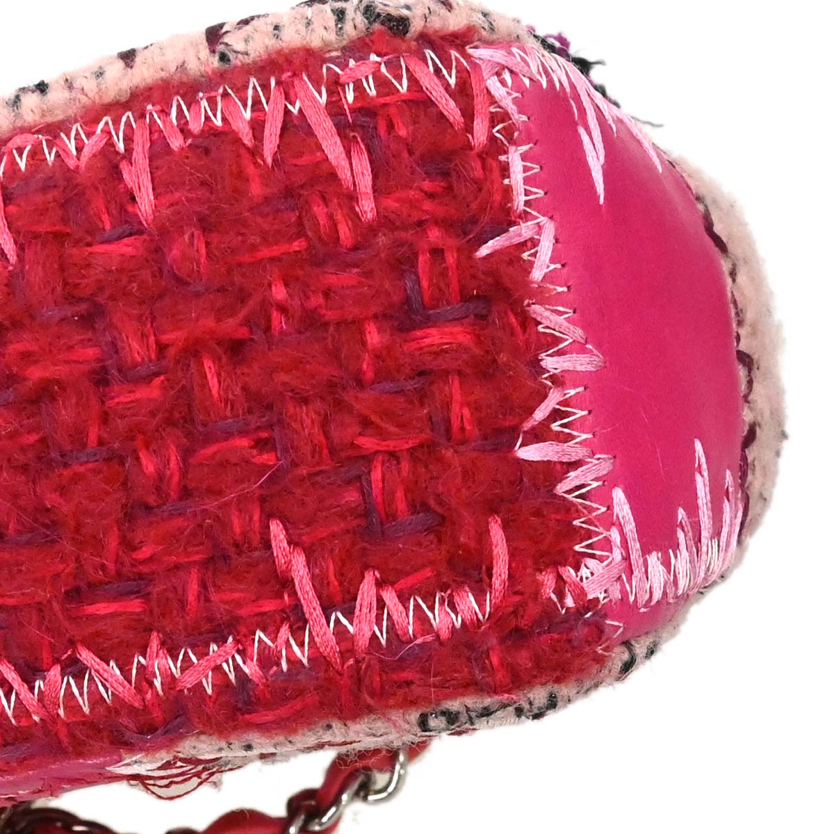 Chanel 2017 Pink Tweed Patchwork Shoulder Bag