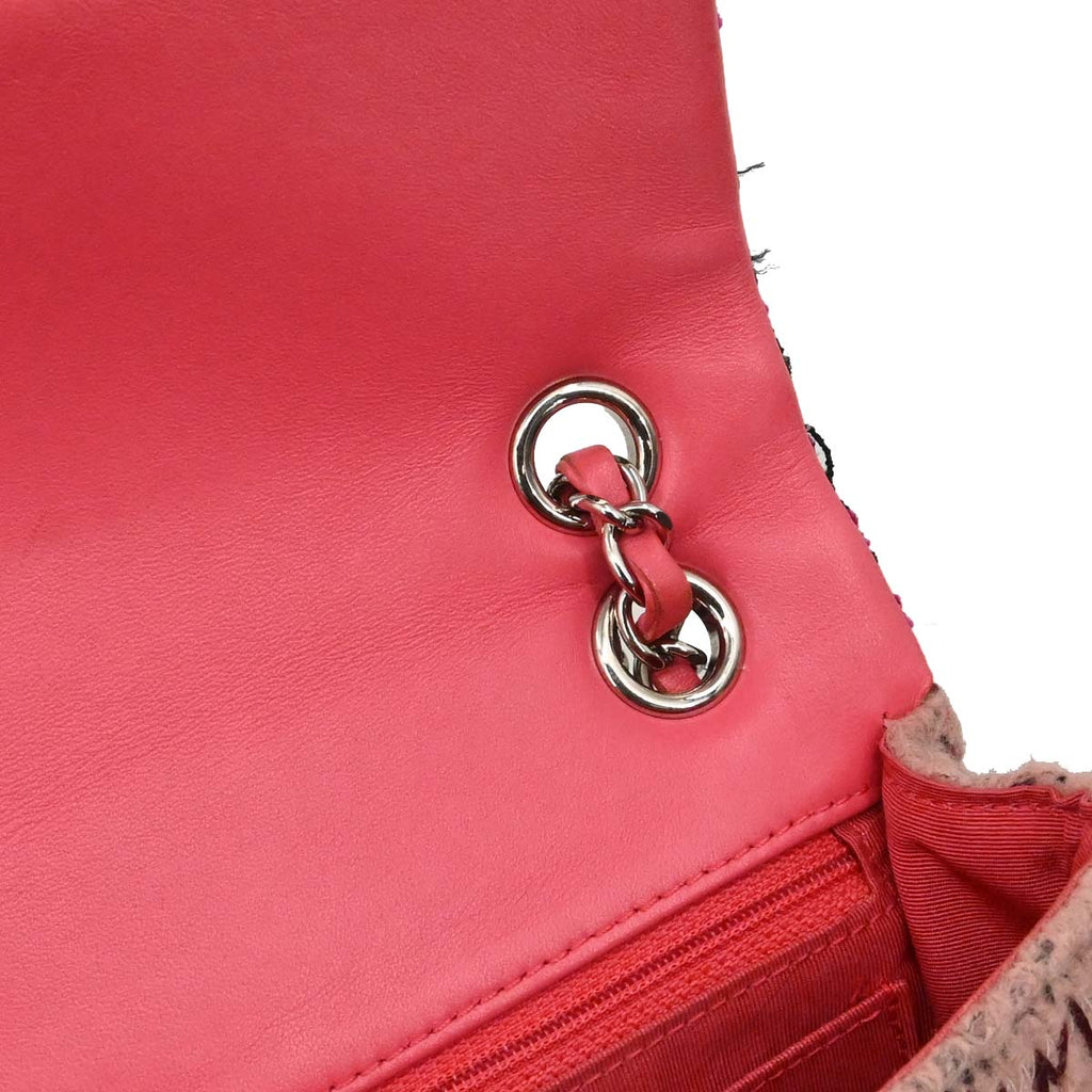 Chanel 2017 Pink Tweed Patchwork Shoulder Bag