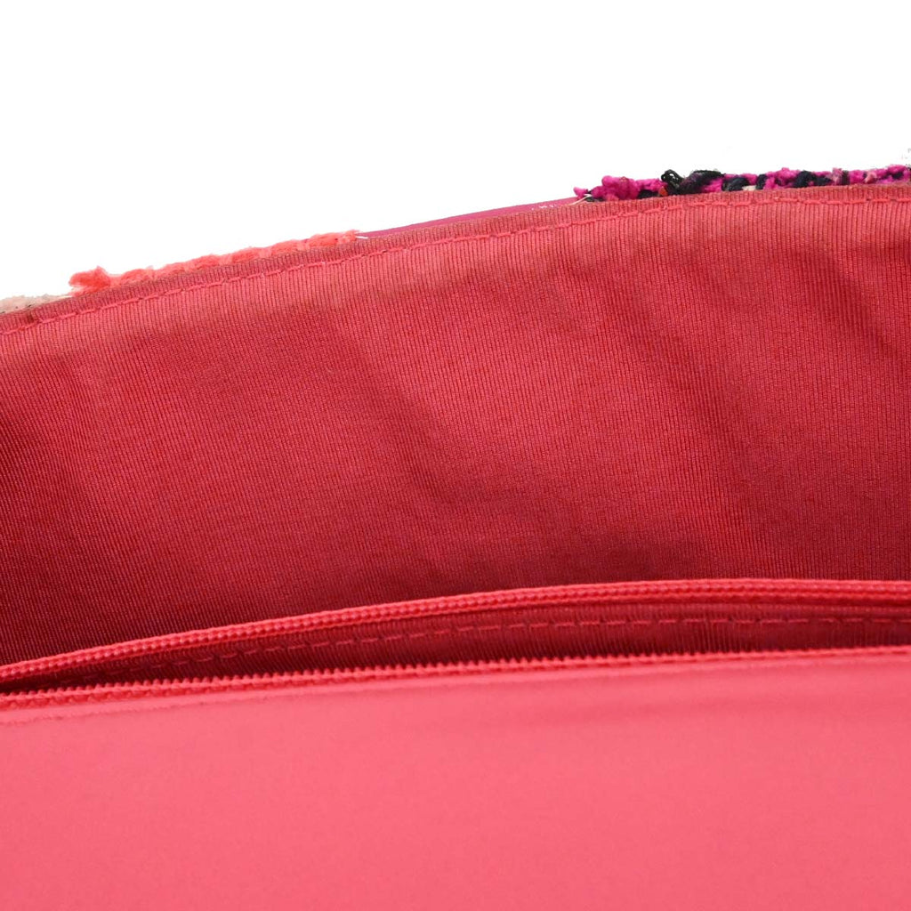 Chanel 2017 Pink Tweed Patchwork Shoulder Bag