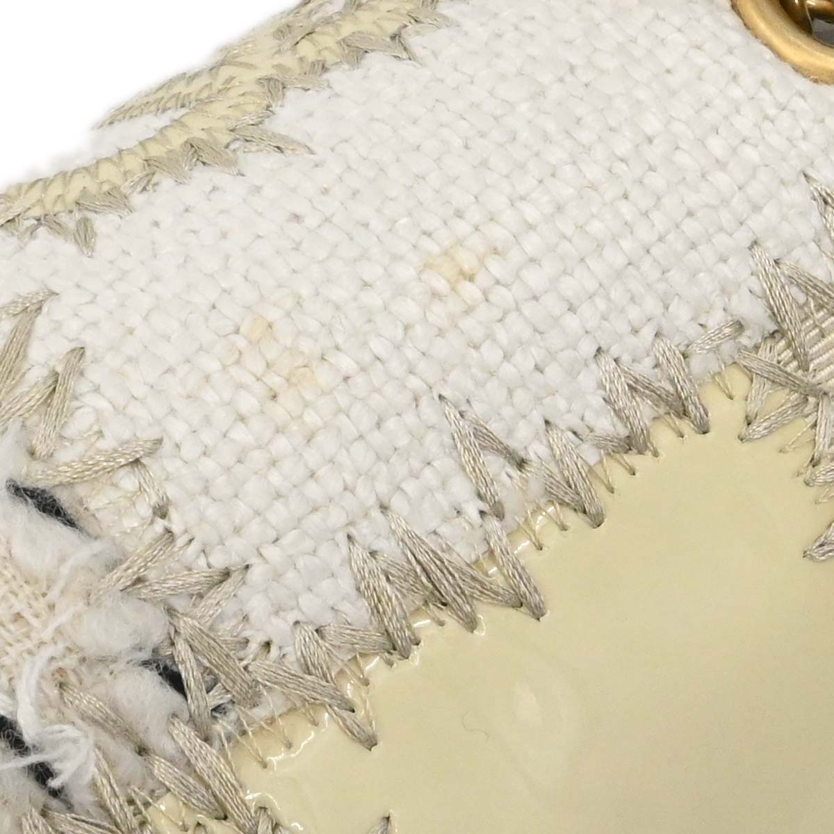 Chanel 2018 Ivory Tweed Patchwork Shoulder Bag