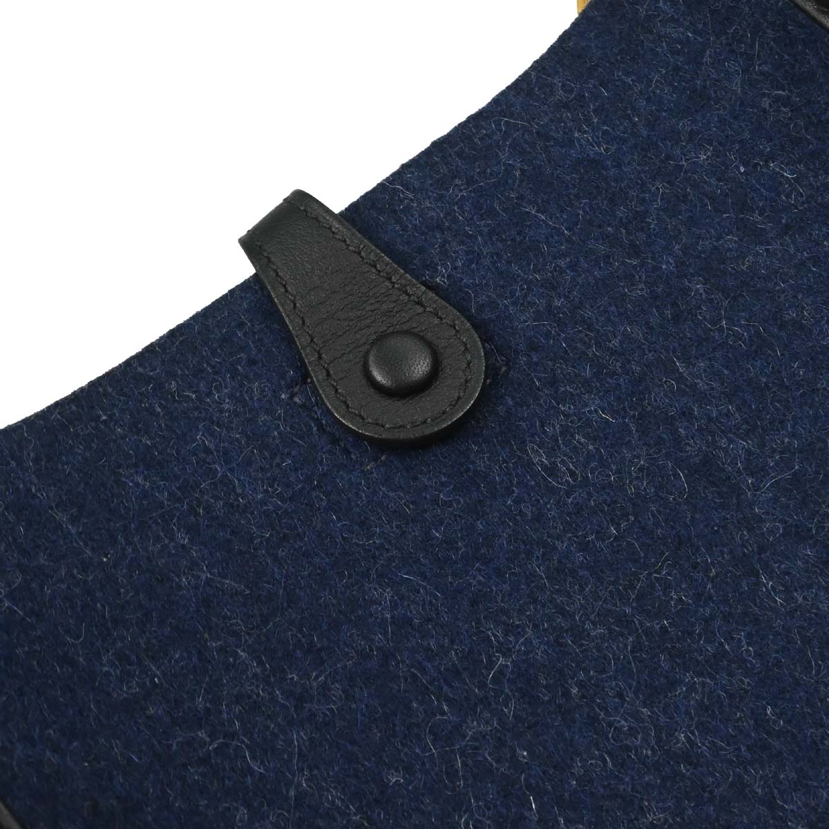 Hermes Blue Nuit Black Swift Feutre Evelyne TPM Shoulder Bag